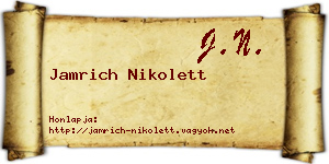 Jamrich Nikolett névjegykártya